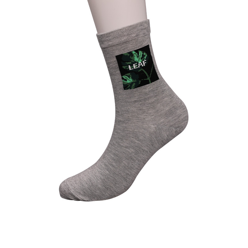 Myk spunnet silke nylon innpakket spandex imitasjon 3D-trykt jacquard håndsydd høst og vinter herresokker WSD2850