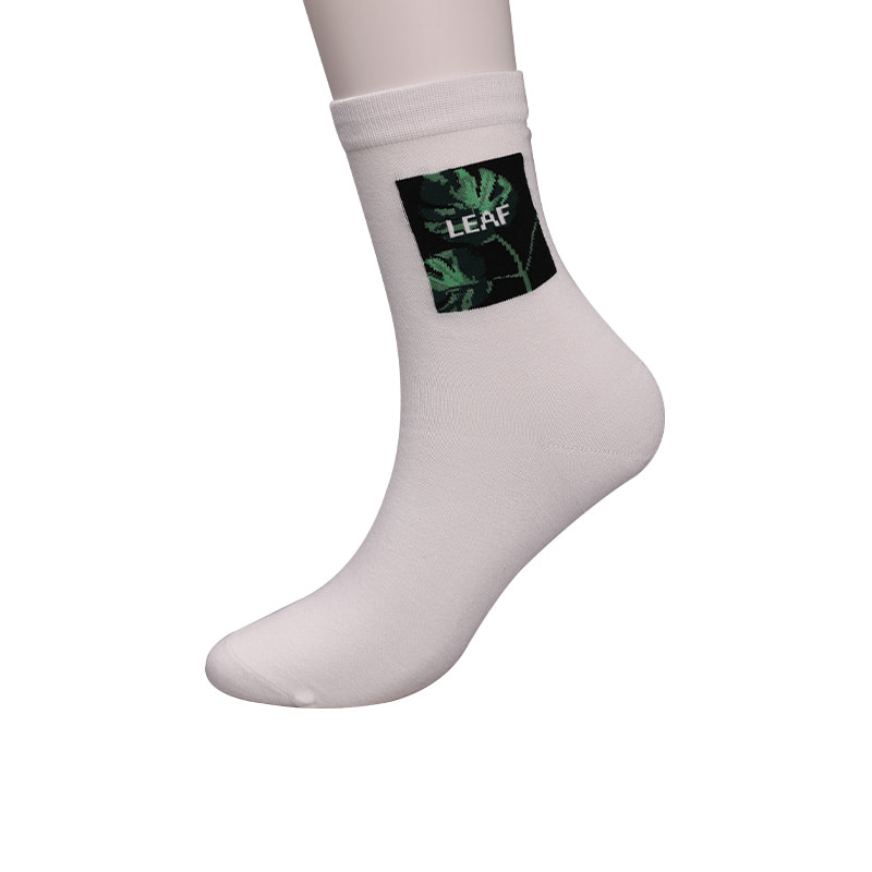 Myk spunnet silke nylon innpakket spandex imitasjon 3D-trykt jacquard håndsydd høst og vinter herresokker WSD2850
