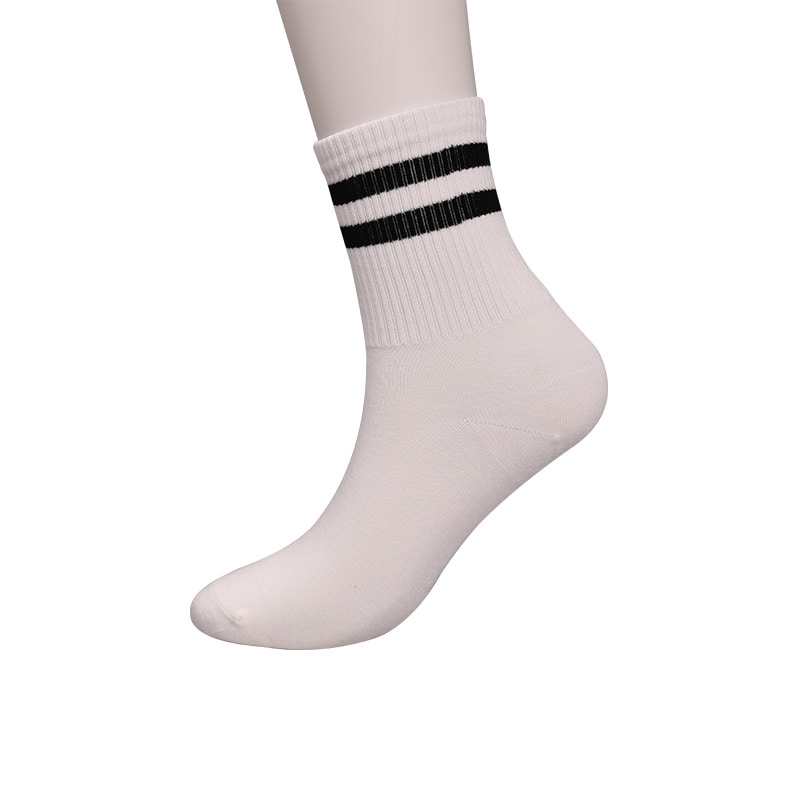 Myk spunnet silke nylon dekket med ammoniakk 2 horisontale strimler og forsterkede håndsydde damesokker WSD1536
