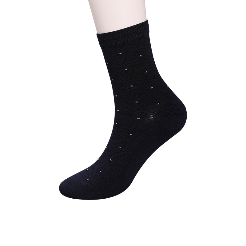 Myk spunnet silke nylon innpakket ammoniakk, usynlig diamantformet liten prikk jacquard håndsydde vintertykke herresokker WSD2851