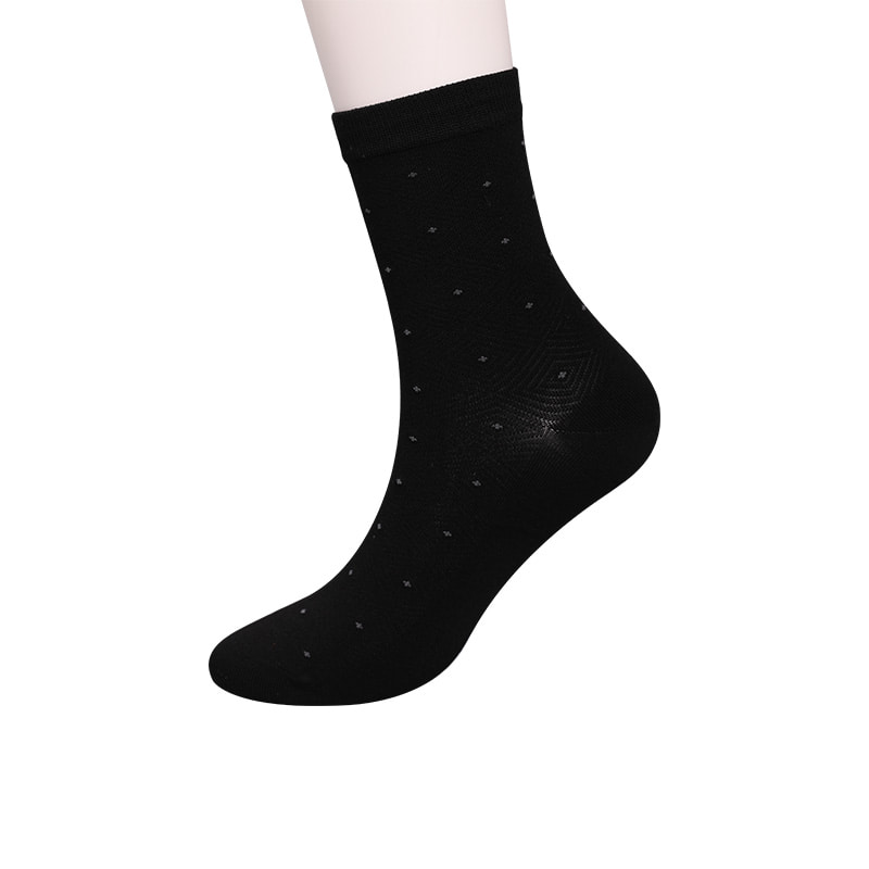 Myk spunnet silke nylon innpakket ammoniakk, usynlig diamantformet liten prikk jacquard håndsydde vintertykke herresokker WSD2851
