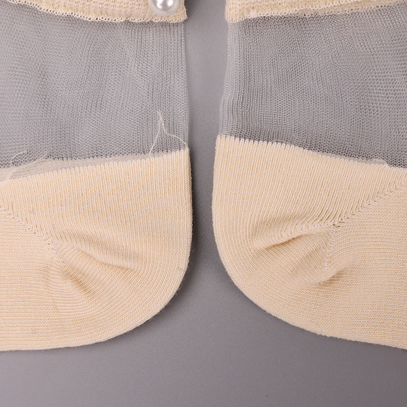 Mote nylon gjennomsiktig silke bomull bunn kvinner båt sokker topp perle glass krystall silke kvinner båt sokker WSD1288