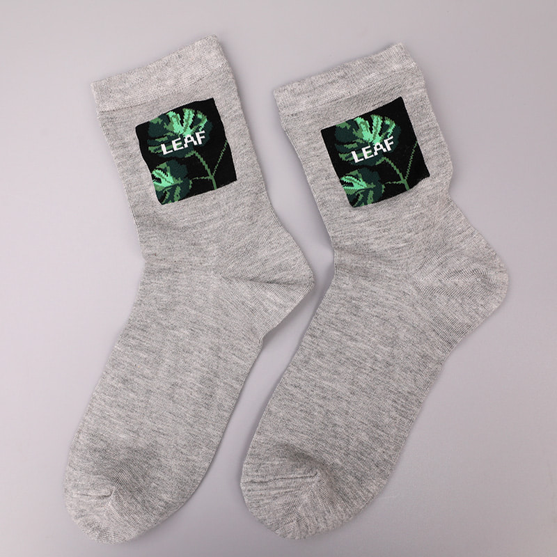 Myk spunnet silke nylon innpakket spandex imitasjon 3D-trykt jacquard håndsydd høst og vinter herresokker WSD2850