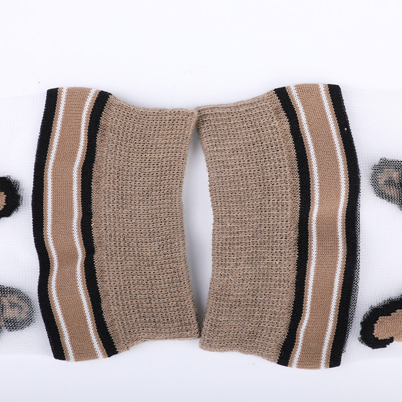 Mote gjennomsiktig nylon silke bomullsbunn damesokker Leopardmønster blomst gjennomsiktig silke damesokker Krystallsilke damesokker WSD1939
