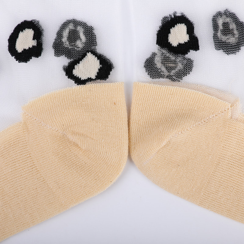 Mote gjennomsiktig nylon silke bomullsbunn damesokker Leopardmønster blomst gjennomsiktig silke damesokker Krystallsilke damesokker WSD1939