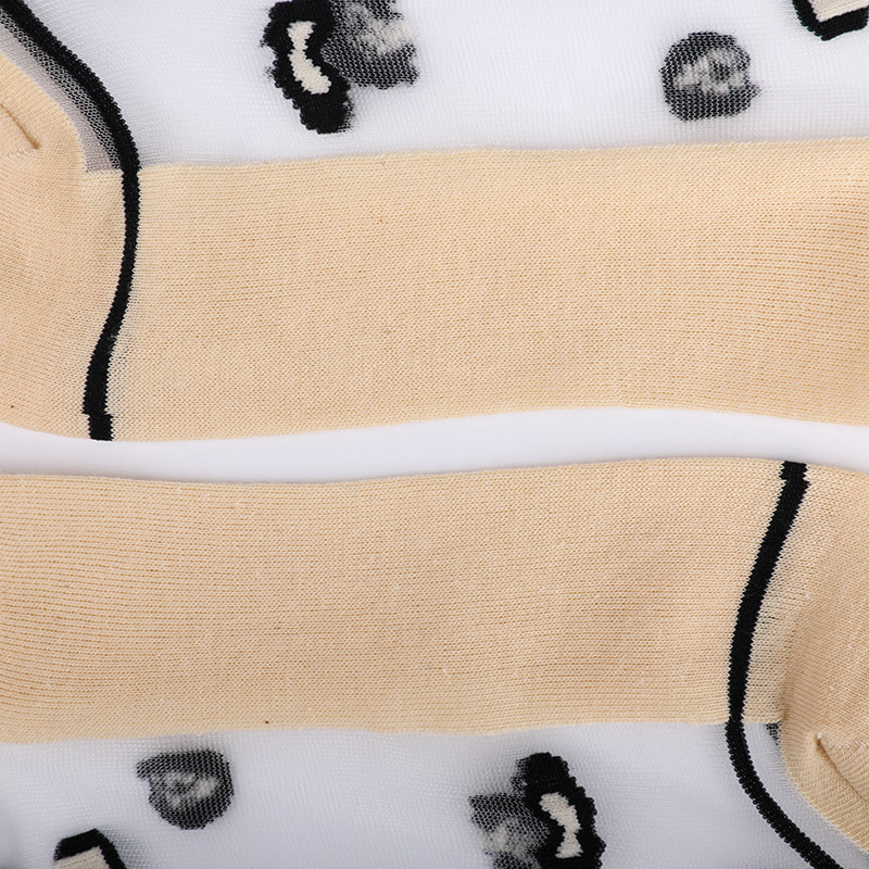 Mote gjennomsiktig nylon silke bomullsbunn damesokker Leopardmønster blomst gjennomsiktig silke damesokker Krystallsilke damesokker WSD1939
