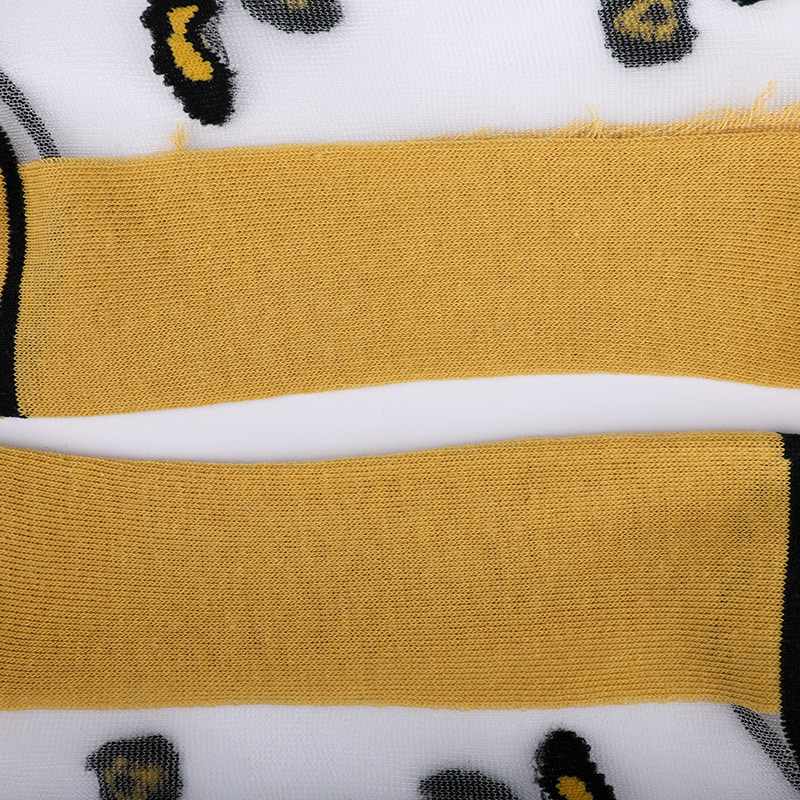 Mote gjennomsiktig nylon silke bomullsbunn damesokker Leopardmønster blomst gjennomsiktig silke damesokker Krystallsilke damesokker WSD1939