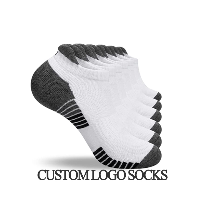 OEM Quality Crew Fashion Jacquard Menn Gym Basketball Sportssokk Terry Anti Slip Custom Socks Logo