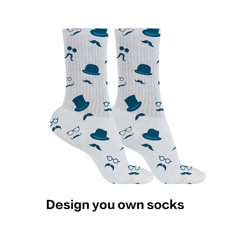 Egendefinerte sokker Hot Selger Custom Logo Printed Sokker Polyester Blank White Tube Sublimering 3d Print Custom Socks Printing