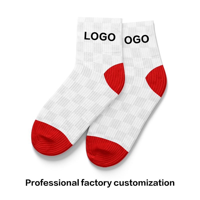 Egendefinerte sokker Hot Selger Custom Logo Printed Sokker Polyester Blank White Tube Sublimering 3d Print Custom Socks Printing