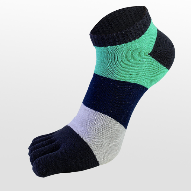 Toe Socks Stripe Five Finger Athletic Cotton Man Running 5 Toe Socks Menn