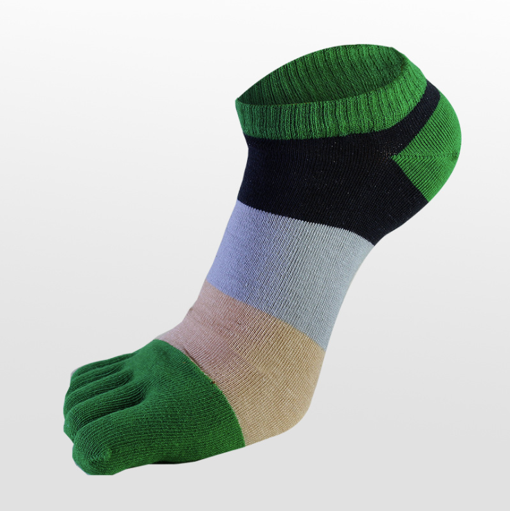 Toe Socks Stripe Five Finger Athletic Cotton Man Running 5 Toe Socks Menn